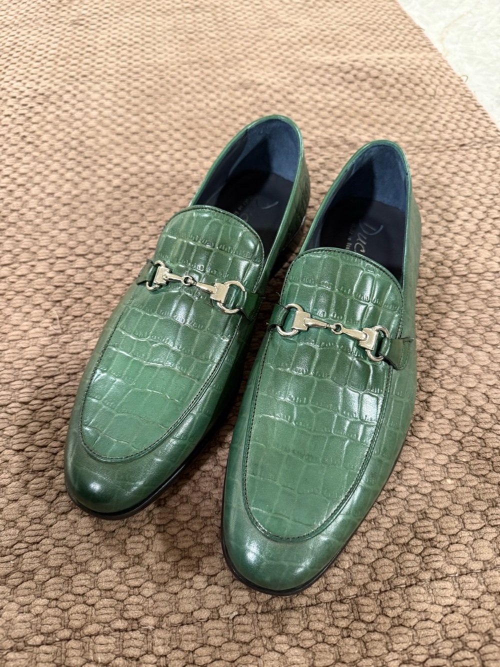 Men's - Duca by Matiste Vasto Embossed Croco Leather Shoes Green